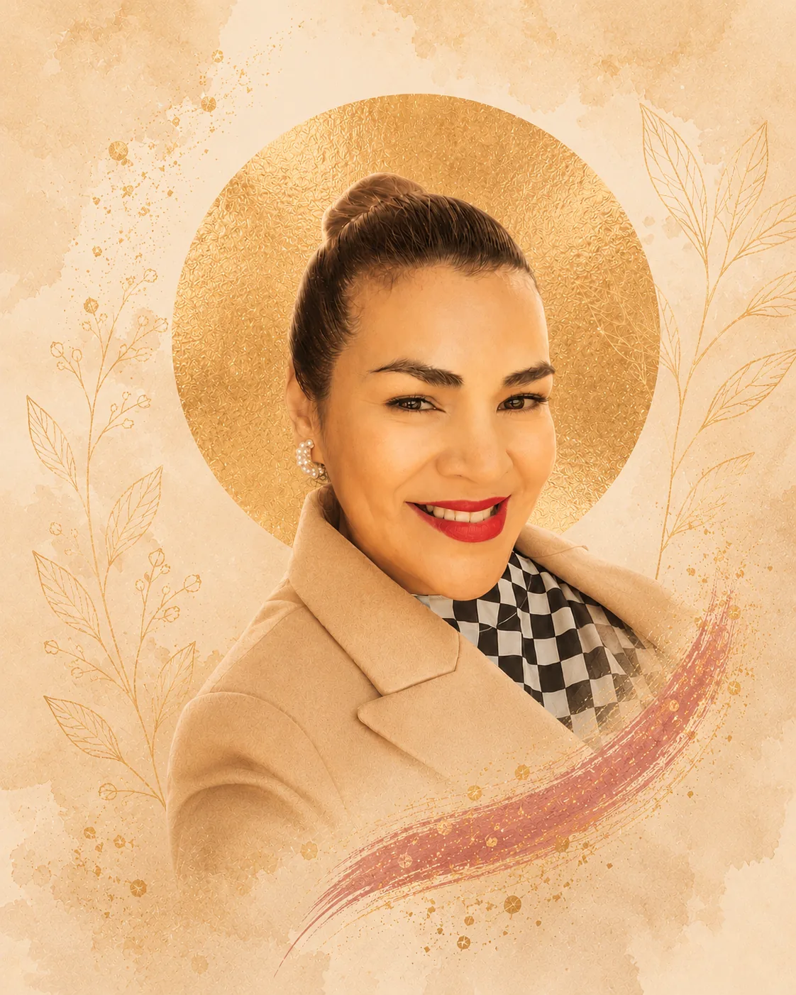 Retrato de Daniela Escobar con luz dorada